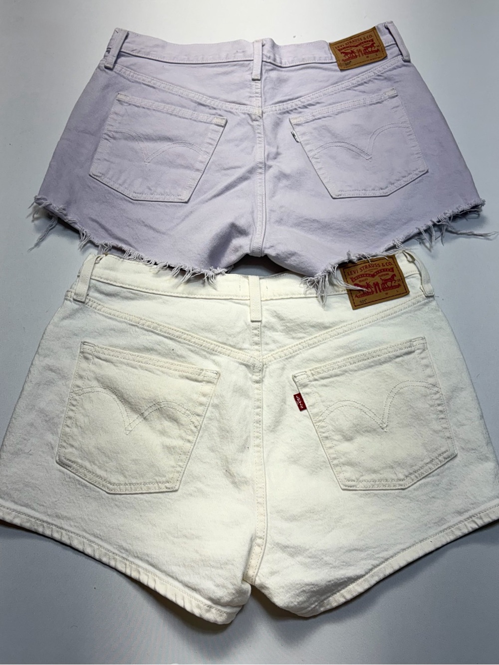 Levi’s 501 Jean shorts women size 31 off white ,blue,lavender button fly - Picture 8 of 15